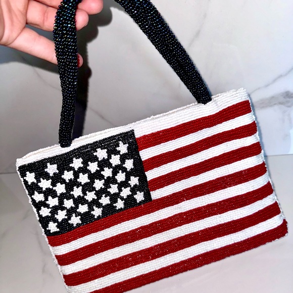 Valerie Stevens Patriotic Beaded Bag- Vintage - Picture 10 of 12